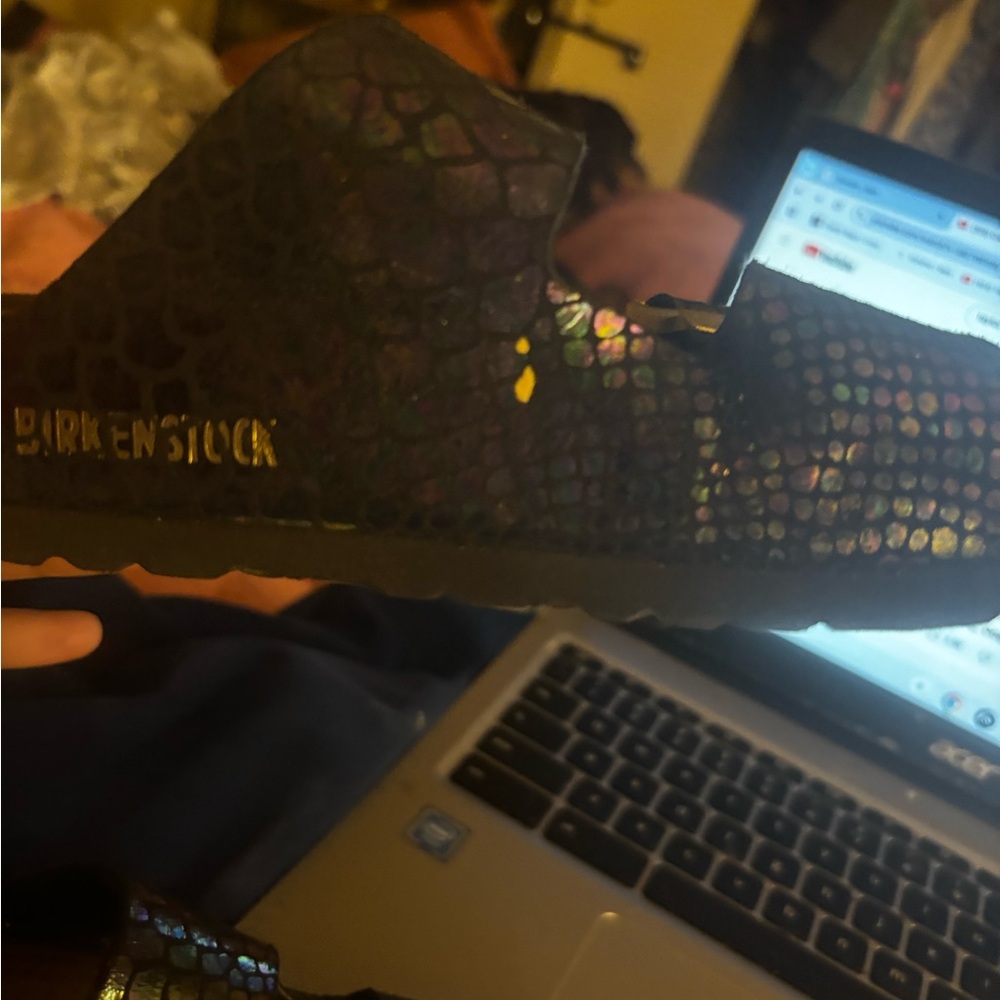 Birkenstock Arizona shiny snake black size 37 size 6 - Picture 6 of 6